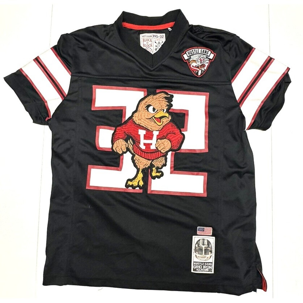 Hustle Gang Block by Block Mens Size M Football Jersey Grid Iron Hawk Hustle 32